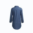 thumbnail image 3 of Douhoow Women Denim Dress Summer Turndown Collar Button Dress Long Sleeve Mini Shirt Dress, 3 of 7