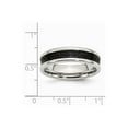 thumbnail image 6 of White Stainless Steel Ring Band Wedding Black Carbon Fiber, 6 of 6
