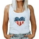 thumbnail image 1 of Cuello redondo para mujer Día de la Independencia Impresión Sin mangas Casual Chaleco suelto Tops Fridja  gh93, 1 of 5