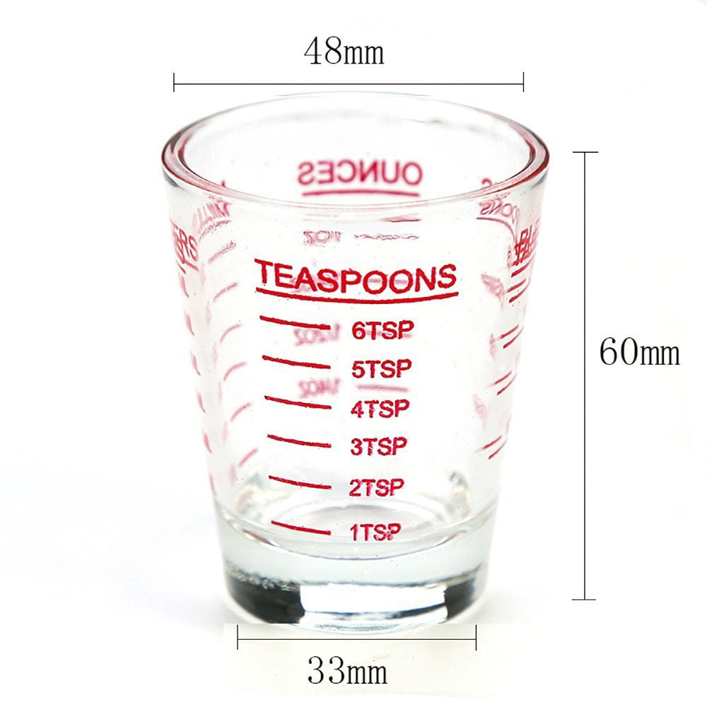 BCnmviku 2Pcs Shot Glasses Measuring cup Espresso Shot Glass Liquid Heavy  Glass