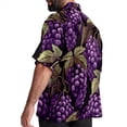 thumbnail image 3 of Grape Men's Casual Printed Button Down Short Sleeve Spread Collar Beach Shirts for Summer, Unisex, 3 of 6