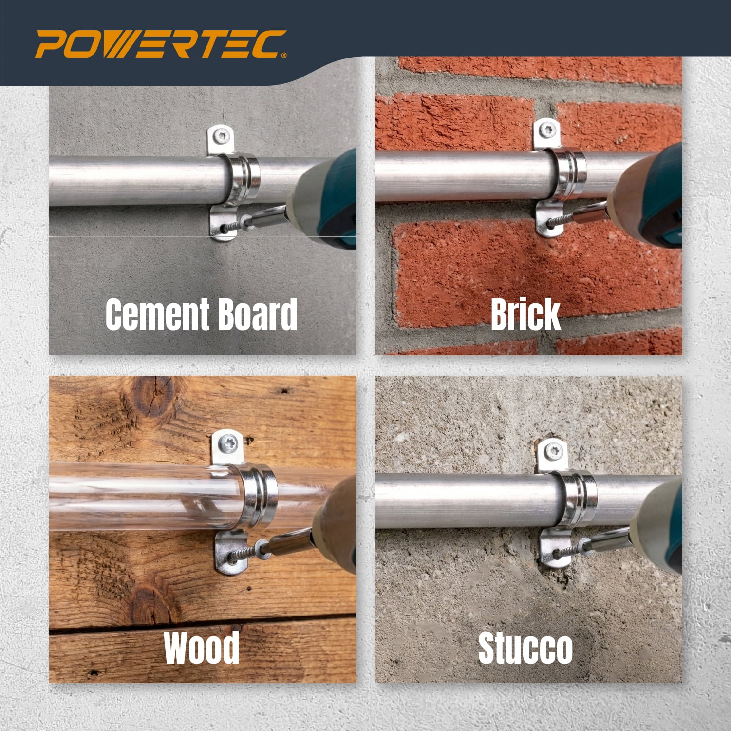 POWERTEC 200PK Cement Screws #8 x 1-1/4″, Ruspert Coated Concrete Screws with T25 Torx Star Drive Bit – High-Low Thread Masonry Screws for Cement Board, Concrete & Brick (72319)