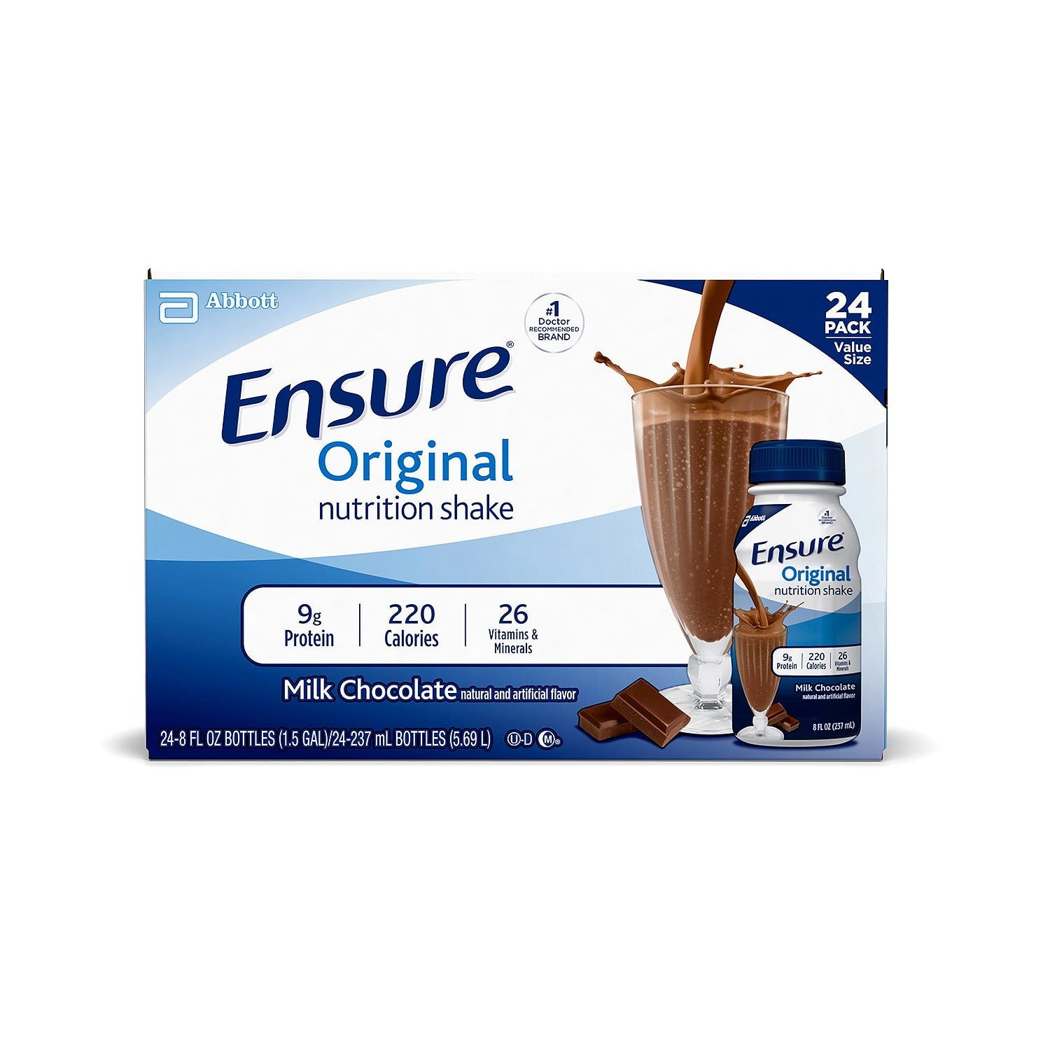 Ensure Original Nutrition Shake, Chocolate, 8 Fl Oz, 24 Ct