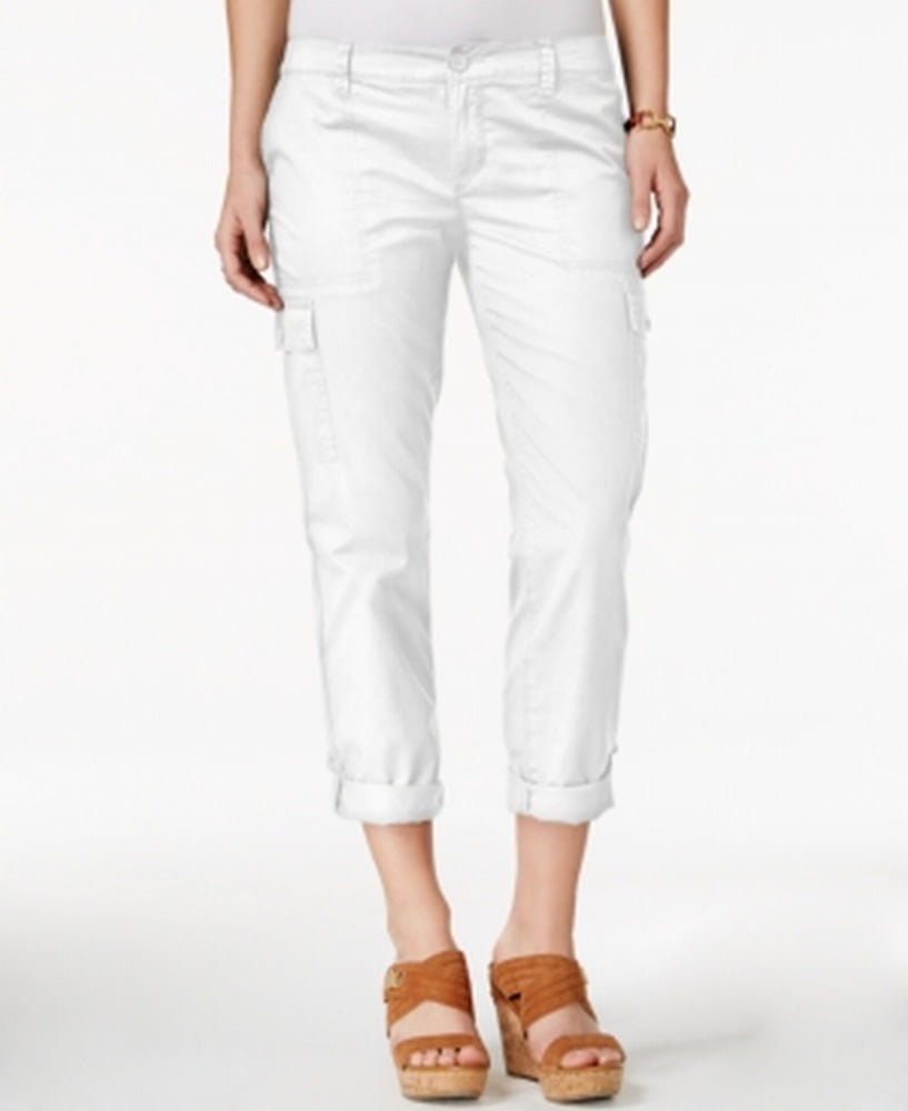 womens white capri jeans