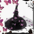 thumbnail image 4 of ZLKMQM Halloween Witch Hats with Butterfly Veils Black Large Ruched Witch Hat Women Costume Accessory for Halloween Cosplay Party, 4 of 7