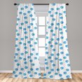 thumbnail image 5 of Ambesonne Fairytale Curtains, Cartoon Sheep and Clouds, Pair of 28"x84", Deep Sky Blue White Grey, 5 of 5