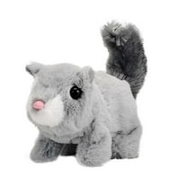 Interactive Squirrel Plush Squeaky Toy - Electronic Squirrel Enrichment Toy Walking Talking & Tail Wagging Nodding Pet Toys Gray