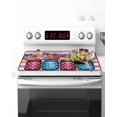 thumbnail image 2 of Stove Top Covers for Electric Stove 24x21 Inches, 4th of July Heat Insulation Fireproof Glass Cooktop Protector, Independence Day Red Striped Floral Countertop Stovetop Cover for Kitchen, 2 of 8