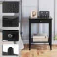 thumbnail image 4 of HOSSLLY Nightstand, 2-Tier End Table,Side Table with Drawer and Storage Shelf - Black, 4 of 10