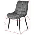 thumbnail image 3 of Alexent Modern Velvet Dining Chairs, Gray (Set of 2), 3 of 11
