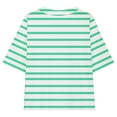 thumbnail image 3 of Stripe T-Shirts for Boys & Girls Size 5-15 Short Sleeve Tops Teens Kids Trendy Pullover Crewneck Loose Comfort Athletic Workout Tees Top, 3 of 7