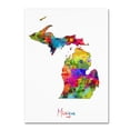 thumbnail image 2 of Trademark Fine Art Michael Tompsett Michigan Map Canvas Wall Art - 24x32, 2 of 4