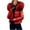Red, variant on YOIAVAIOY Women Winter Warm Down Jacket Thick Slim Flash Coat Outdoor Faux Fur Hood Parka Short Slim Puffer Jacket Orange M
