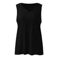 thumbnail image 4 of WTXUE Tank Tops Sleeveless, Scoop Neck Cotton Summer Pleated Tank for Women 2024 Loose V Neck Flowy Solid | Casual for Women Black S, 4 of 5