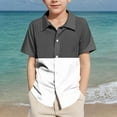 thumbnail image 4 of CYRBOKOToddler Boys Button Down Shirts, Holiday Casual Short Sleeve Comfy Summer Tops Black Size 10-12 T, 4 of 7