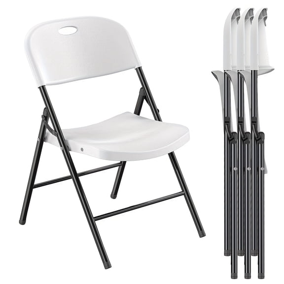 Nazhura 4/6/8/10 Pack Heavy Duty Plastic Folding Chairs, 650LBS Capacity, Reinforced Steel Frame, Indoor Outdoor Chairs for Events, Wedding, Party, Restaurant, Patio, Garden