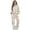 Floral Print Pink Beige, variant on SCRAWLGOD Dachshund Paw Coffee Bean Print Beige Women's 2 Piece Outfits Casual Pullover Sweatshirt Wide Leg Lounge Set Trendy Sweatsuit Turtleneck Lounge Set for Casual Wear, XS