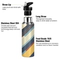 thumbnail image 3 of Yayeee 20oz Insulated Water Bottle Double Wall Stainless Steel with Flip Straw Lid, Retro Colorful Stripes, 3 of 7