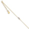 thumbnail image 1 of 14k Two Tone Gold Mirror Bead 9 Inch Plus 1 Anklet Ankle Bracelet, 1 of 6