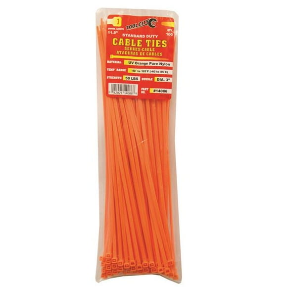 Tool City 3766896 11.8 in. Orange Cable Tie