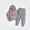 Gray, variant on Vornjynx Girls 2 Piece Outfit(2-7)Hooded Sweatshirt with Bear and Butterfly Bow Print and Elastic Waist Jogger Pants Set Casual Clothing Set Gray Size 5T