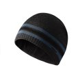 thumbnail image 2 of XIAOCHA Women’S Stripe‑Print Beanie，Solid‑Rib Fall‑Winter Outdoor Toque,Grey, 2 of 5