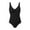 Black, variant on ZQGJB Women One Piece Swimsuit Solid Ribbed Monokini Swimwear Summer Ruched Bowknot Scoop Neck Low Back Bathing Suit(Army Green,XXL)