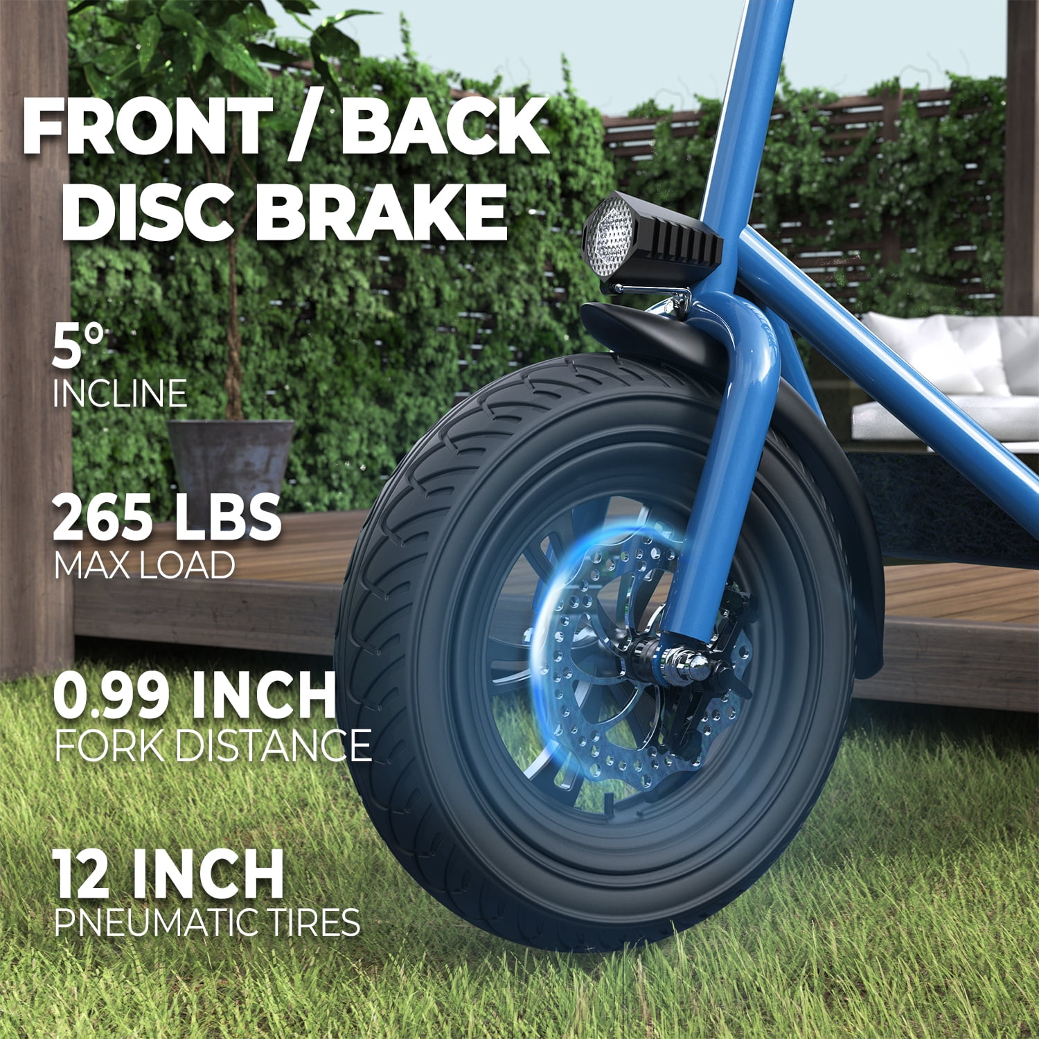 Phantomgogo Commuter R1 - Electric Scooter for Adults - Foldable Scooter with Seat & Carry Basket 15MPH 265lbs Max Load E Mopeds for Adults (Blue)