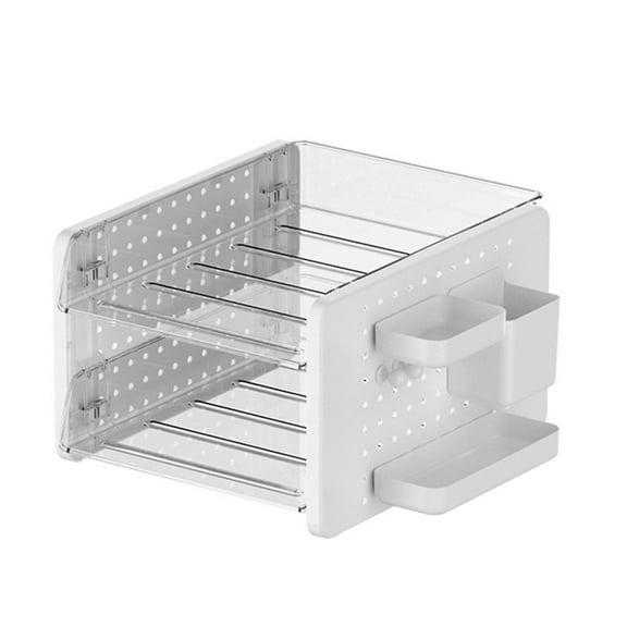 Stackable Letter Tray With Pen Cup and Pegboard Document File Tray Organizer