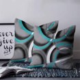 thumbnail image 2 of 14x14 Pillow Covers Set of 2, Turquoise Geometric Throw Pillow Covers Decorative Couch Cushion Case, Grey Classic Abstract Lines Striped Microfiber Square Pillowcases for Bedroom Car Living Room, 2 of 7