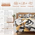 thumbnail image 6 of Gold Black Abstract 4 Piece Duvet Cover Set California King Size Geometric Street Art Soft Bedding Set Comforter Cover, 1 Duvet Cover 1 Flat Sheets and 2 Pillowcases, 6 of 9