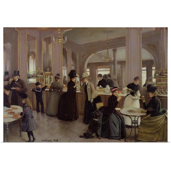 Great BIG Canvas | Rolled Jean (1849-1935) Beraud Poster Print entitled La Patisserie Gloppe, Champs Elysees, Paris, 1889