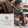 thumbnail image 3 of Dteck Wallet Case for Google Pixel 8 Pro, Handmade Retro Durable Soft PU Leather Magnetic Closure Flip Anti-Fall Shockproof Case with Kickstand and Card Slots Protective Cover, Coffee, 3 of 5