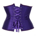 thumbnail image 2 of Stay Corset Underbust Corset Top Women Satin Lace Up Boned Underbust Corset Gothic Corset Deep Purple M, 2 of 5