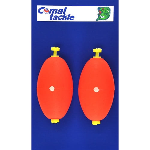 Comal Tackle 2.5" Weighted Rattle Fit Snap-On Float, Red, 2 Pack