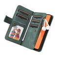 thumbnail image 4 of Multifunctional Case for Samsung A32 4G,[RFID Blocking] 9 Credit Cards Holder with Wrist Strap, Premium PU Leather Zipper Wallet Purse Magnetic Flip Phone Cover for Samsung Galaxy A32 4G, Green, 4 of 12