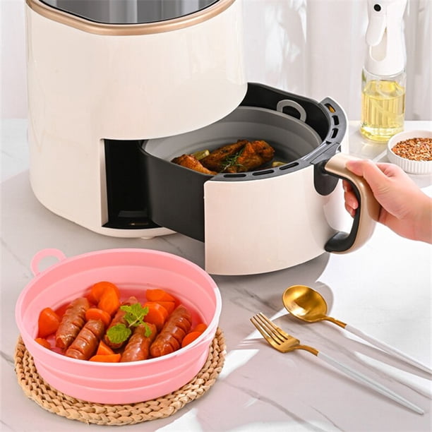 7.5/8.5 inch Pizza Air Fryers Oven Baking Tray Fried Chicken Basket Mat AirFryer Silicone Pot Replacemen Grill Pan Liner TrayGrey 8.5 inchesGERMANY He Qiyong unisex