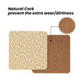 thumbnail image 4 of Xecao Daisies Flowers for MDF Cork Coaster 4 Pcs,Drink Coasters,Suit for House Warming Gifts New Home ,Coffee Table Decor-Square, 4 of 7