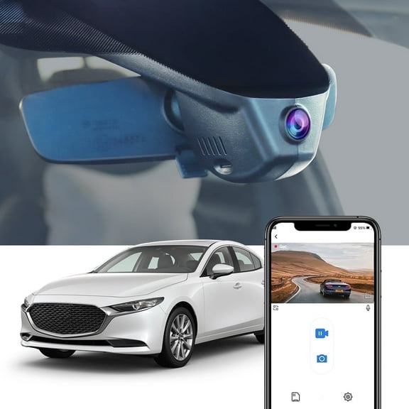 Fitcamx 4K Dash Cam Suitable for Mazda 3 2024 2025 Select Premium Turbo Carbon Preferred 2.5S (Has Sunroof), 64GB Card