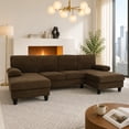 thumbnail image 3 of Leumius 104" U Shaped Sectional Sofa,Modern 4 Seat Oversized Sofa with Double Chaise for Living Room,Coffee, 3 of 14