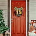 thumbnail image 7 of SKYSONIC Halloween Cat Welcome Sign Front Door Decoration Round Door Hanging Sign Porch Decorations for Home Outdoor Indoor Holiday Fall Halloween Christmas - 11.8x11.8 inch, 7 of 7