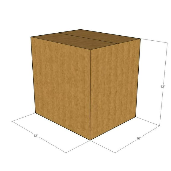 12x10x12 Kraft Brown Corrugated Shipping Boxes, 32 ECT Single-Wall, Qty 5