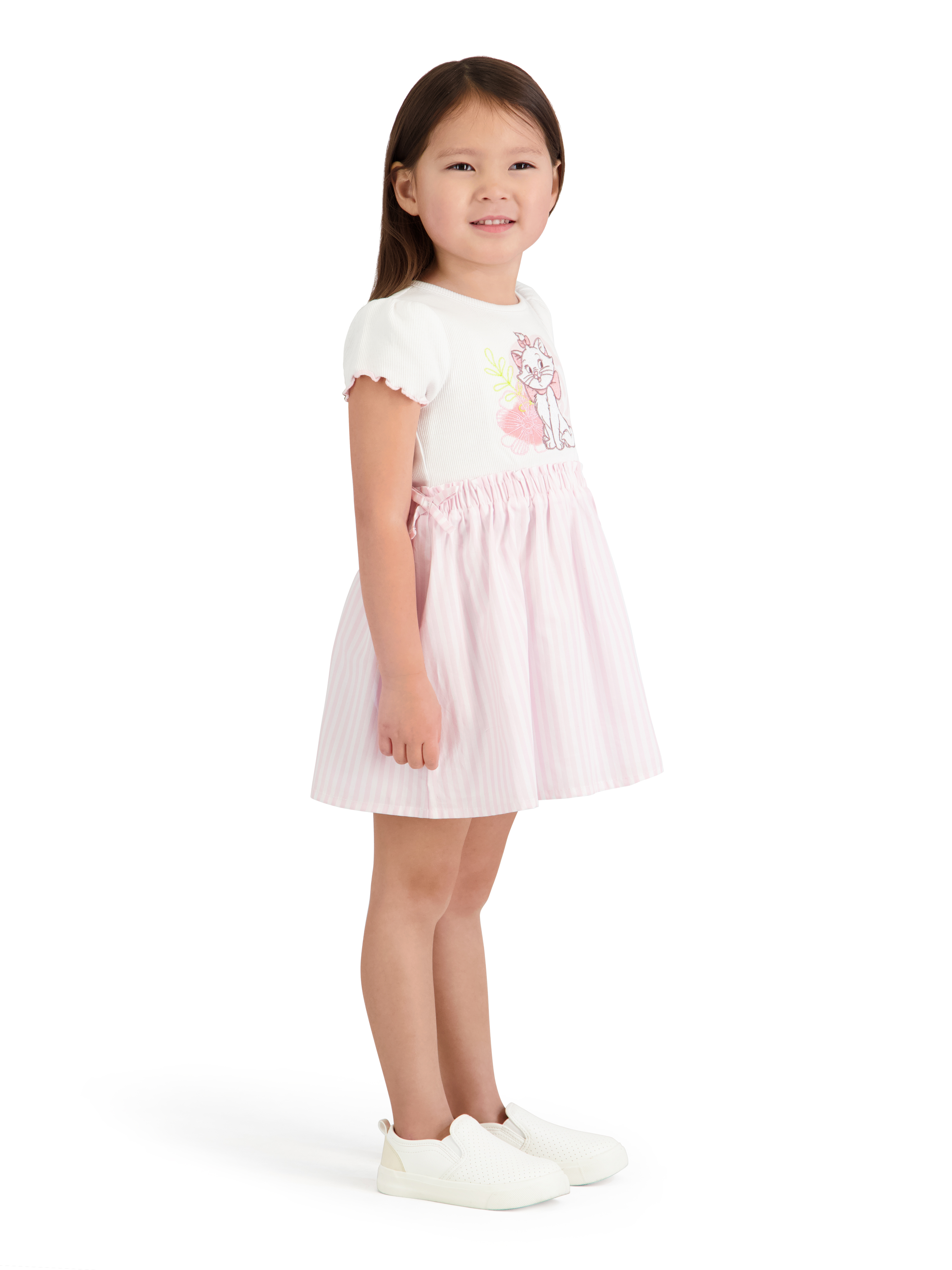 Marie The Aristocat Toddler Girls Woven Short Sleeve Dress, Sizes 12 Months-5T