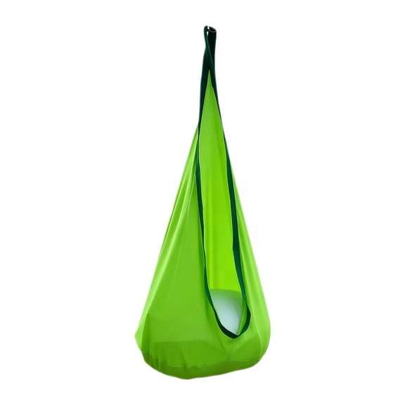 Green Swing Hammock Chair, 1 Pack Indoor & Outdoor Hanging Chair with Inflatable Pillow and Cylindrical Support, Storage Bag, Straps & Screws, Woven Nylon Fabric,Battery Not Includ