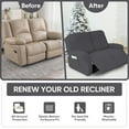 thumbnail image 6 of Y YUNHSOM Stretch Recliner Chair Covers, Recliner Sofa Slipcovers Stripe Jacquard Recliner Couch Covers Furniture Protector Covers for Pet Kid (2 Seater, Dark Gray), 6 of 9