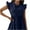 Blue, variant on Fesfesfes Spring Dresses for Women Round Neck Ruffle Short Sleeve Dress Loose Casual Solid Solor Fashion Mini Party Dress