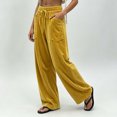 thumbnail image 6 of Cmfcve Women's Wide Leg Barrel Sweatpants Casual Daily Elastic Waist Velvet Long Pants with Pockets, 6 of 6