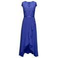 thumbnail image 5 of Women's V Neck Dress Wedding Guests High And Low Flower Lace Party Formal Bridesmaid Dress, 5 of 6