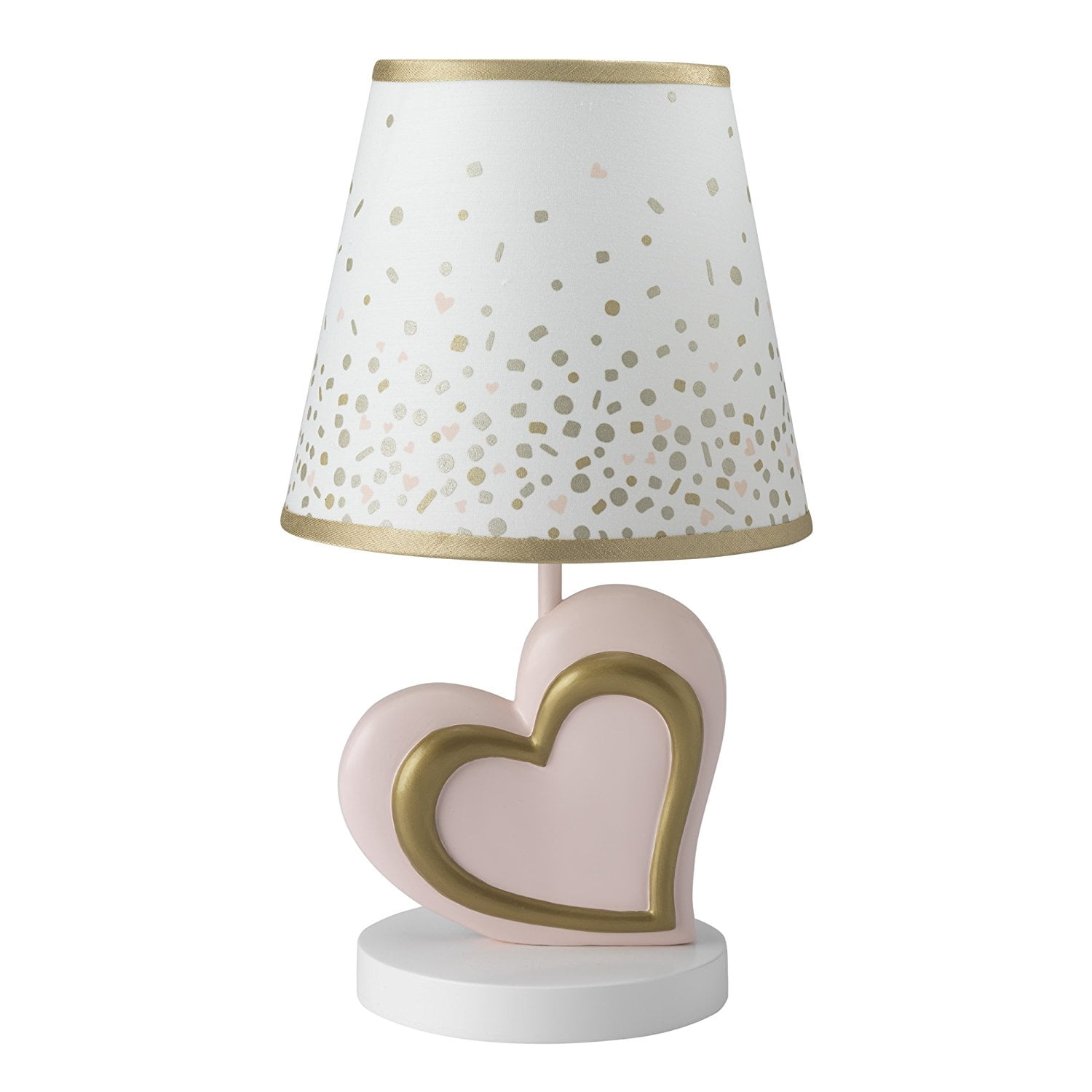 Confetti Heart Lamp with Shade & Bulb, Pink/Gold, The Confetti Lamp