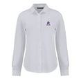thumbnail image 2 of Women's Cutter & Buck White New England Patriots  Advantage Eco Soft Pique Tri-Blend Long Sleeve Button-Up Shirt, 2 of 3